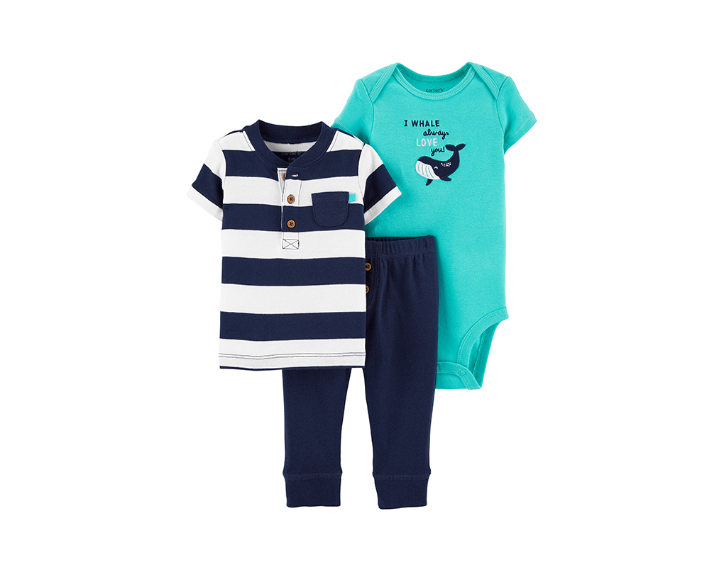 Carter's Baby Boy 2-Piece Whale & Stripes Pant Set - Cinderella