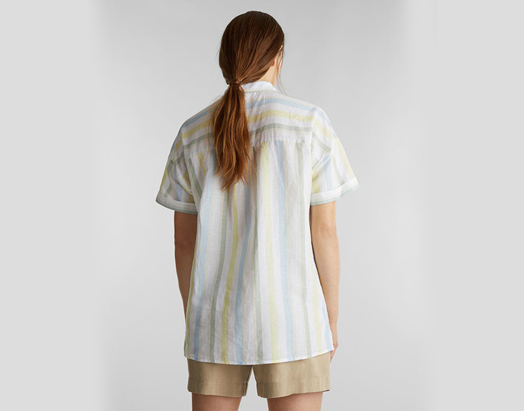 Esprit Women Striped shirt blouse in blended linen - Cinderella