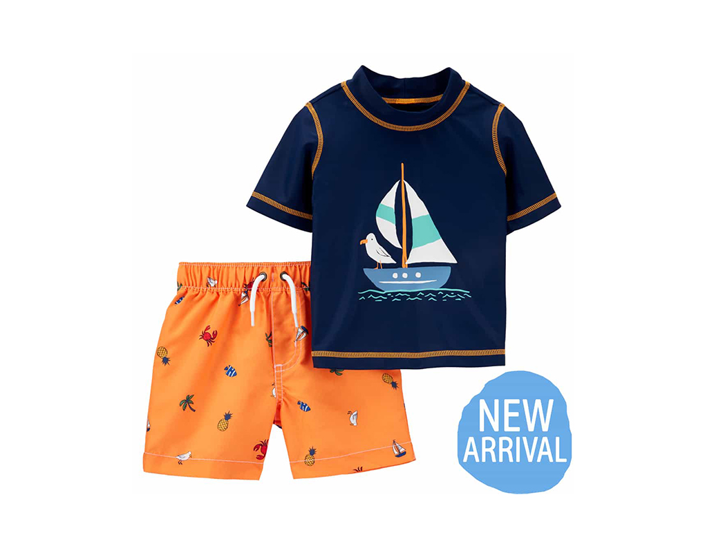 Carter's Baby Boy 2-pc Sailboat Swim Set - Cinderella